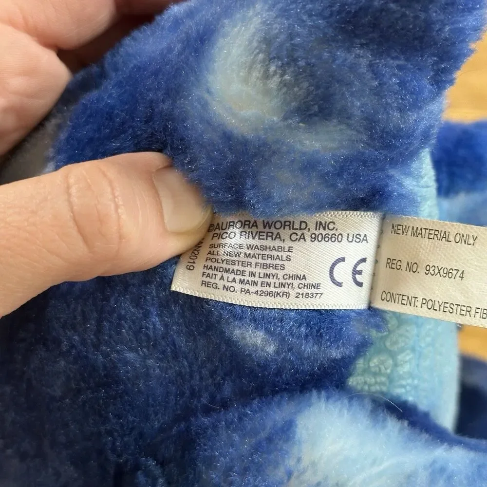 Aurora Blue Dinosaur Plush 14”‎ Stuffed Brontosaurus Sauropod Soft Toy